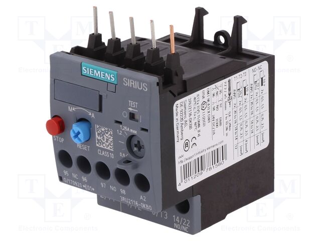 SIEMENS 3RU2116-0KB0 - Thermal relay