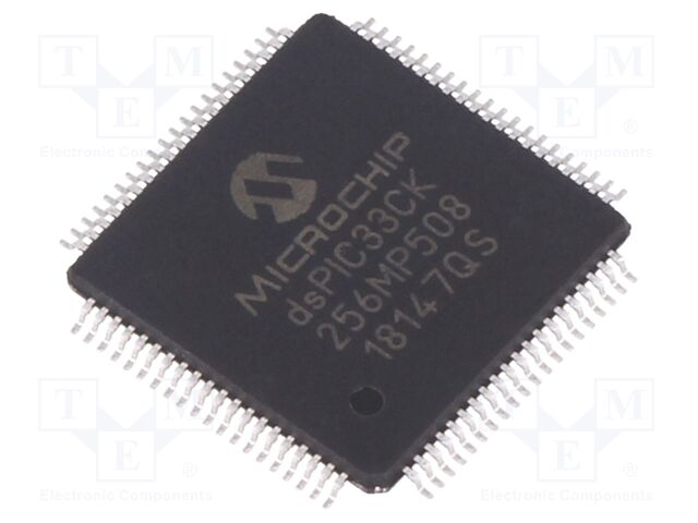 DSPIC33CK256MP508-I/PT, MCU 16-bit dsPIC CISC 256KB Flash 3.3V Automotive 80-Pin TQFP Tray (10 Items)