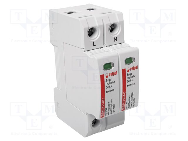 RSP-T2-AC/1+NPE RELPOL - Surge arrester | Type 2; Poles: 1+NPE; 40kA ...