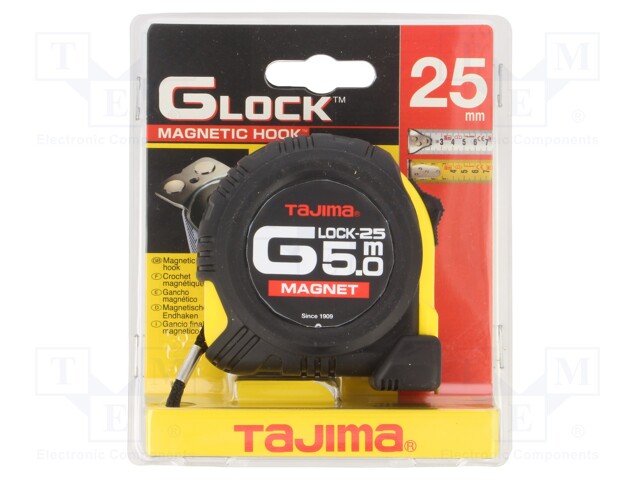 GM550MTL215Y TAJIMA - Measuring tape, L: 5m; Width: 25mm; Class: II;  double-sided; TJ-GM550MTL215Y