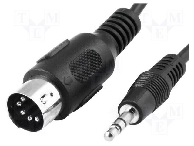 CABLE-441/1.5 BQ CABLE - Cable, DIN 5pin plug,Jack 3.5mm plug; 1.2m; black