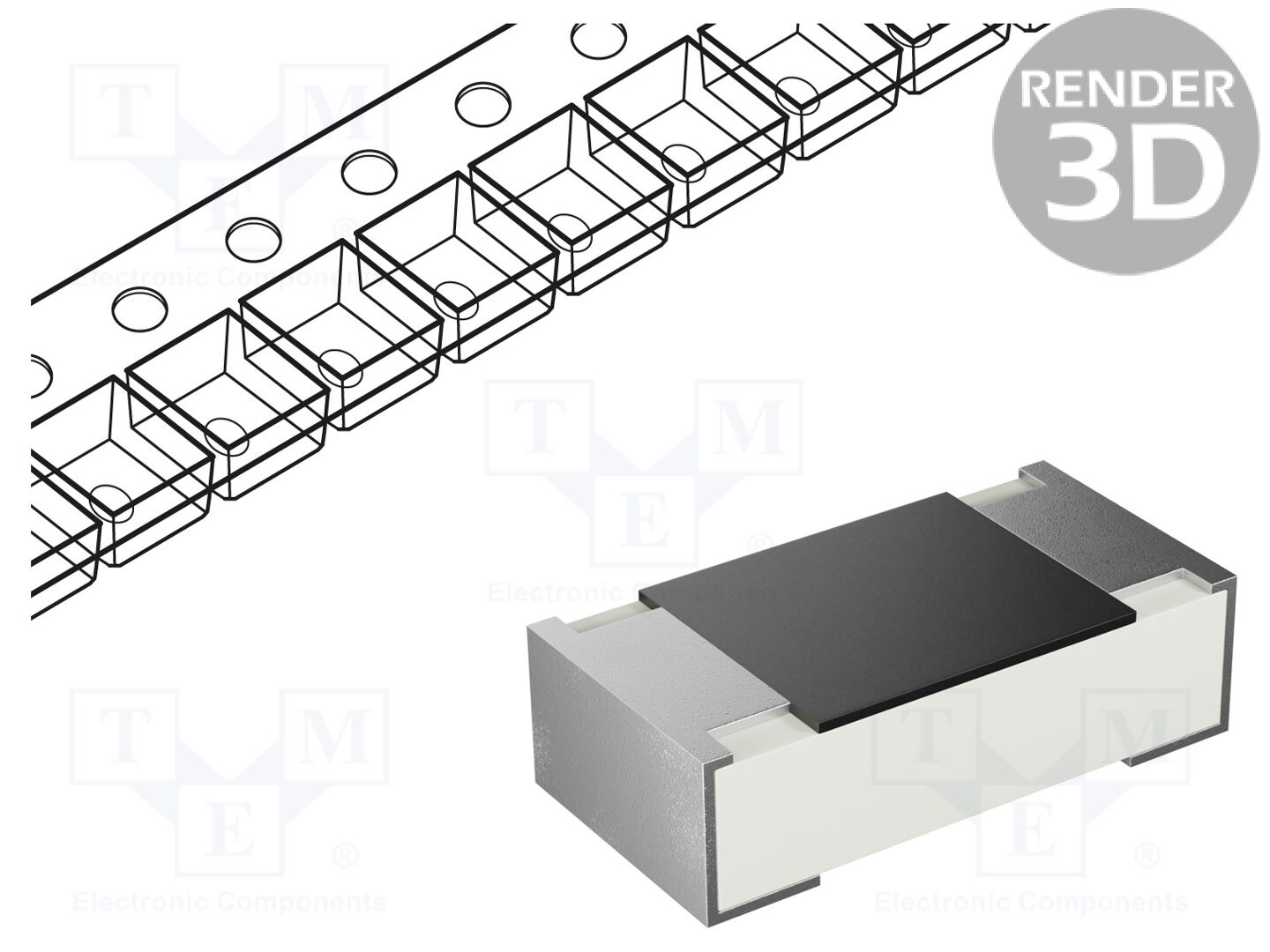 Widerstand: thick film 100mW 22kΩ 330mm 100ppm/°C ±1% 0603 - Bild 1 von 4