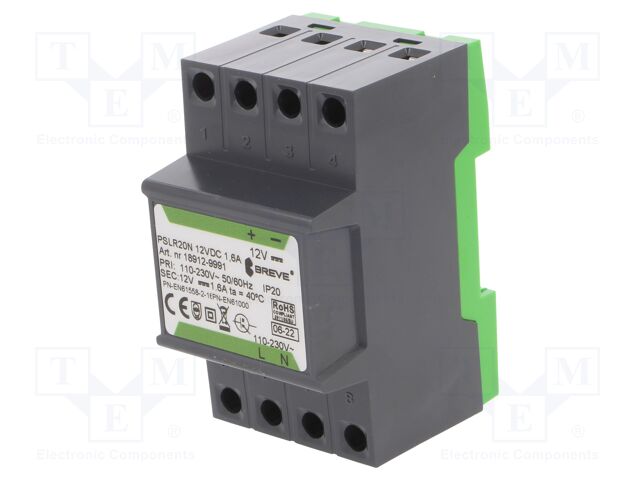 PSLR20N 230/12VDC 1.6A PSLR20N 230/12VDC 1.6A