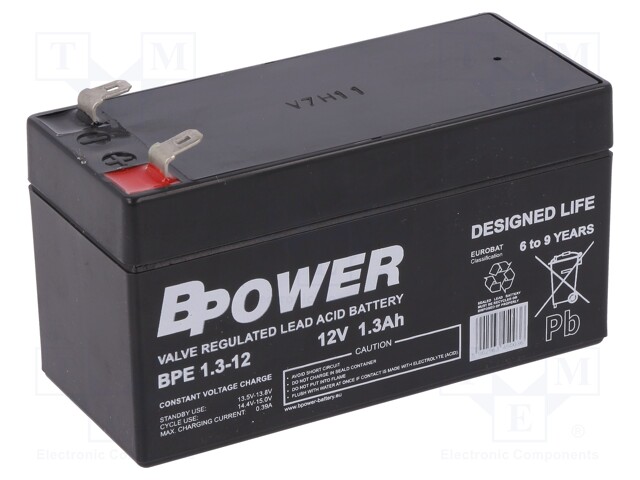 BPOWER BPE 1,3-12 - Re-battery: acid-lead
