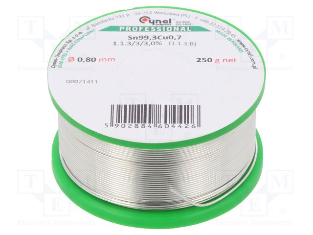 SN99,3CU0,7 0,80 250G SN99,3CU0,7 0,80 250G