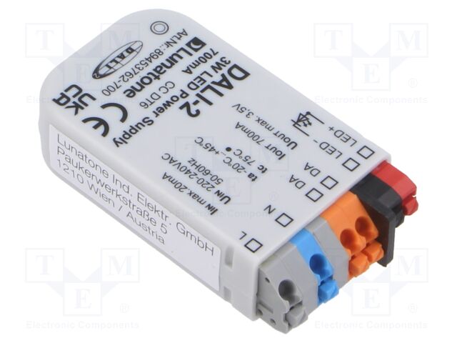 DALI-2 LED POWER SUPPLY, 3WATT 700MA DALI-2 LED POWER SUPPLY, 3WATT 700MA