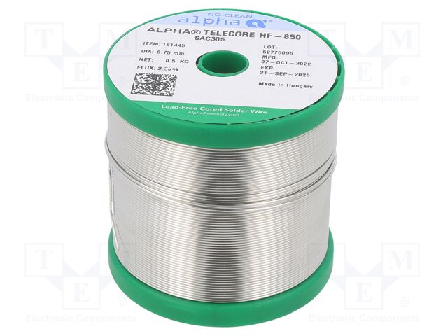 SAC305 TELECORE HF-850/122 0,75MM 500G SAC305 TELECORE HF-850/122 0,75MM 500G