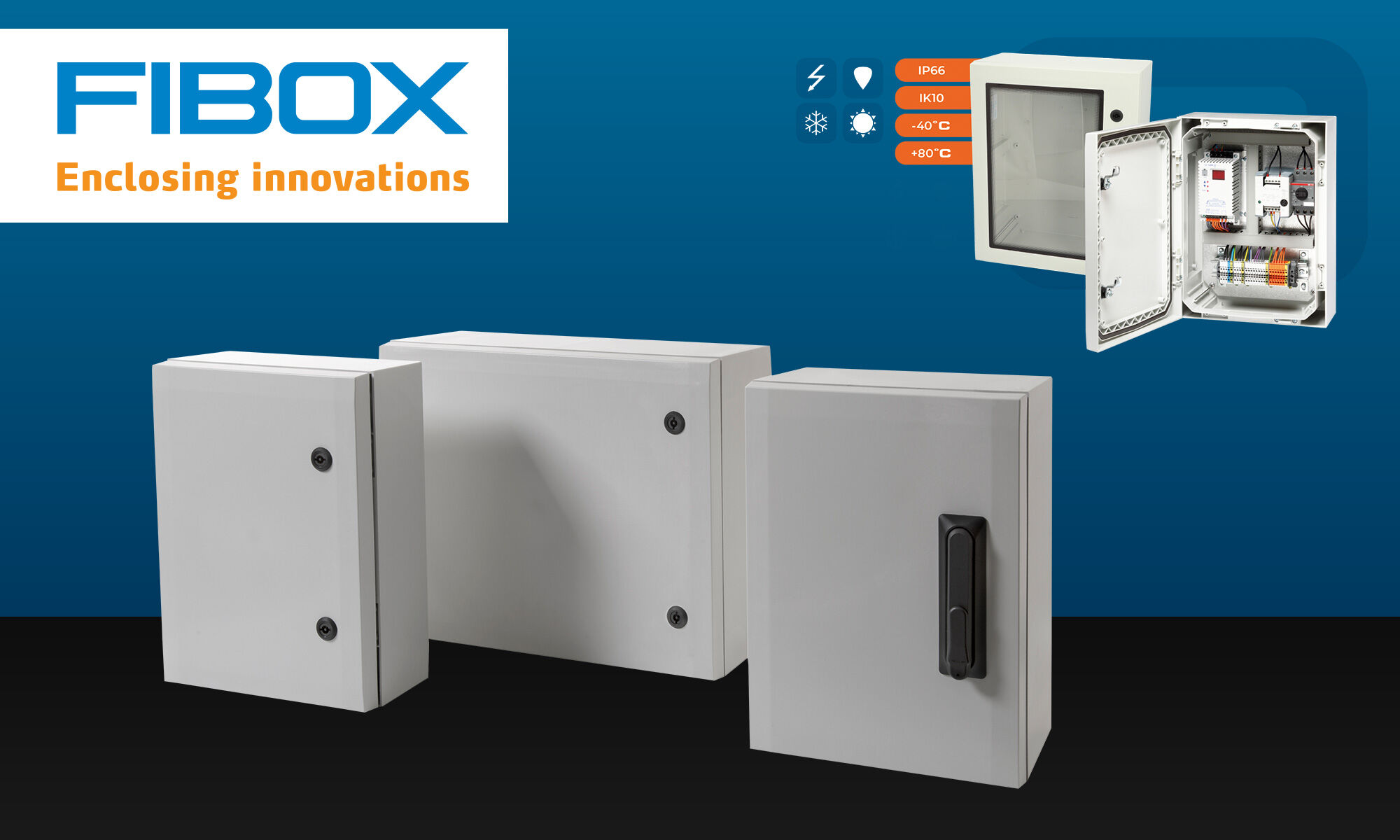 Armarios industriales de policarbonato de la serie Fibox ARCA