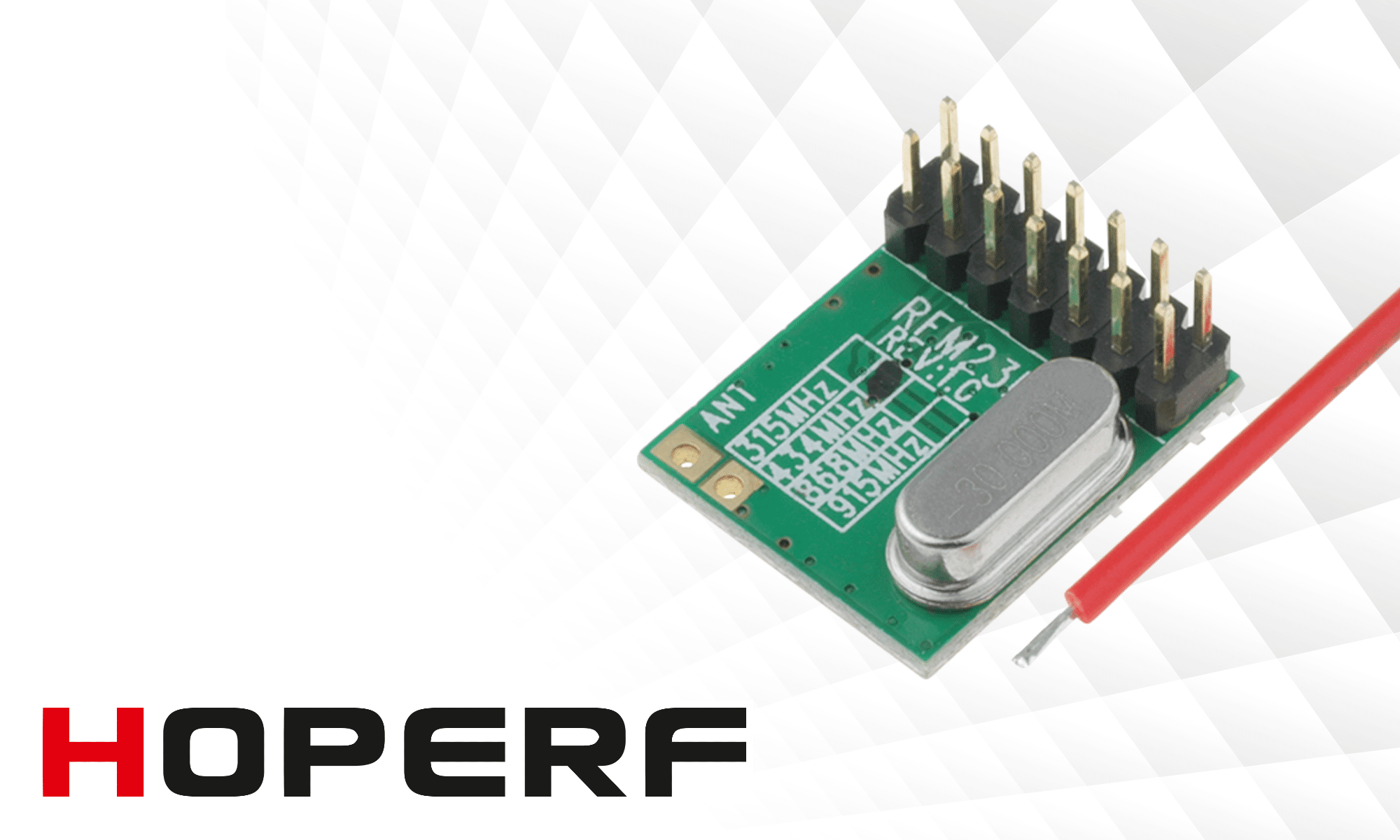 Módulo transceptor RF RFM23-433-D de la marca HOPE MICROELECTRONICS
