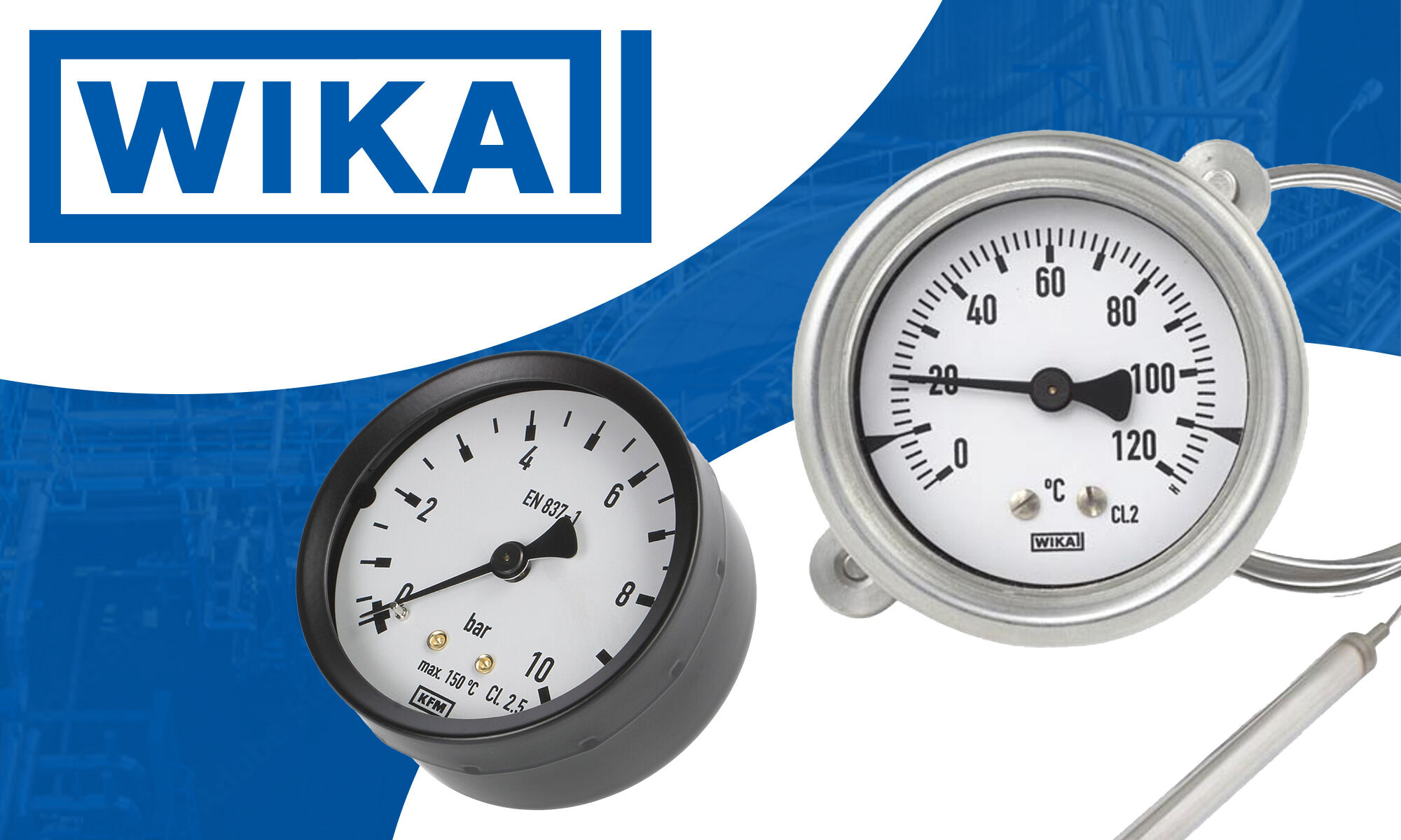 Termómetros analógicos y manómetros de la marca WIKA