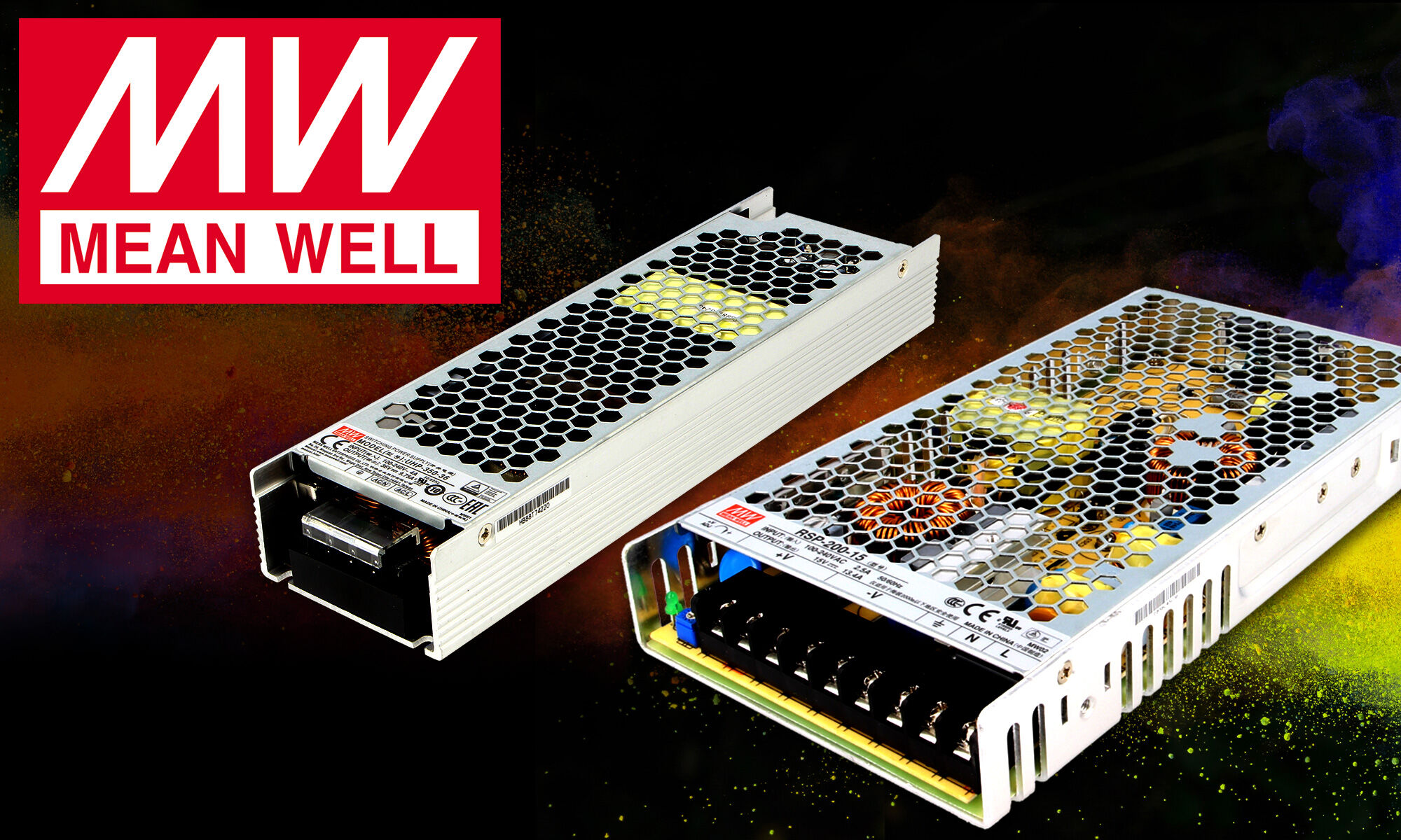 Fuentes de alimentación de impulso universales de la marca MEAN WELL