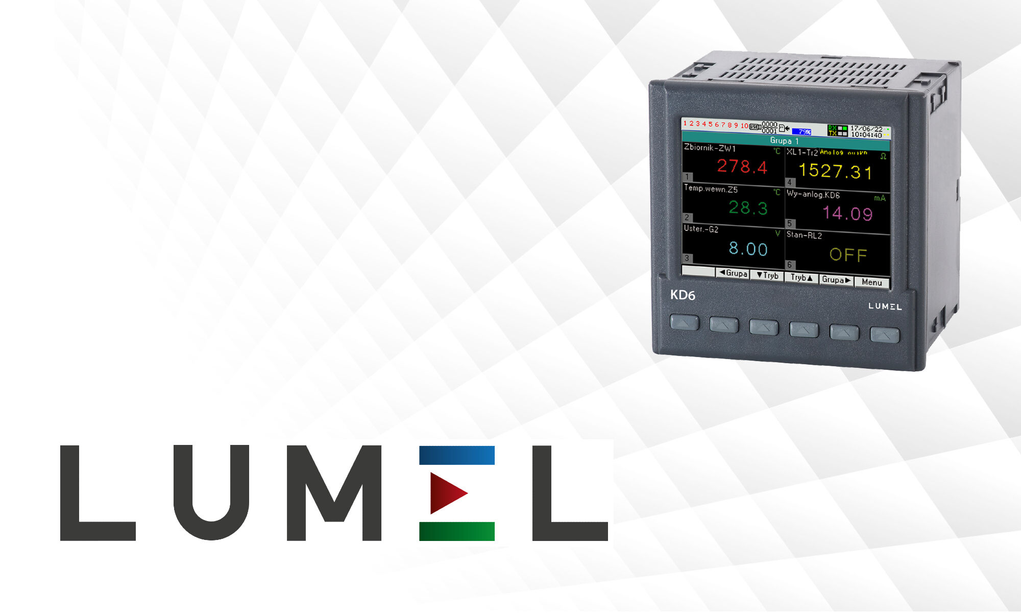 Registradores con pantalla de la serie KD6 de Lumel