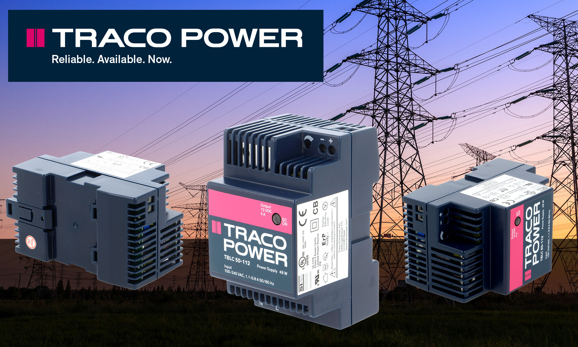 Traco Power DIN rail-mounted power supply units