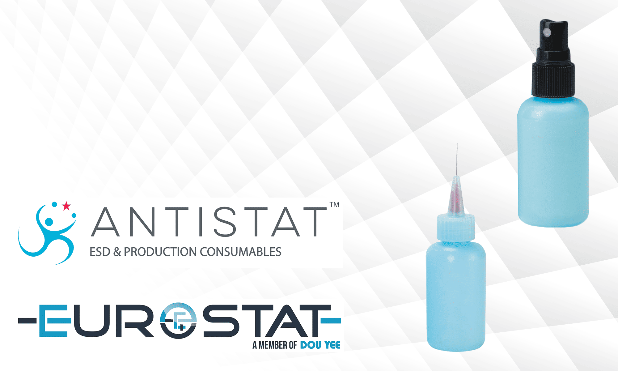 Dispensing bottles from Antistat and Eurostat Group
