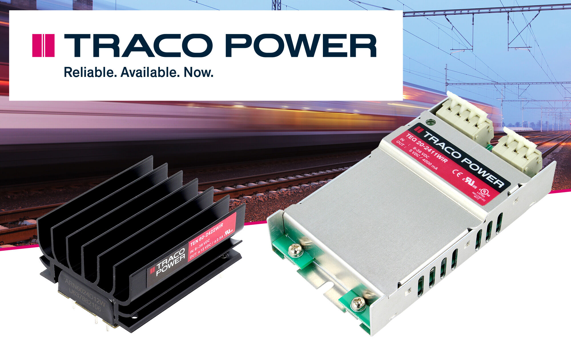 Traco Power converters for railway engineering