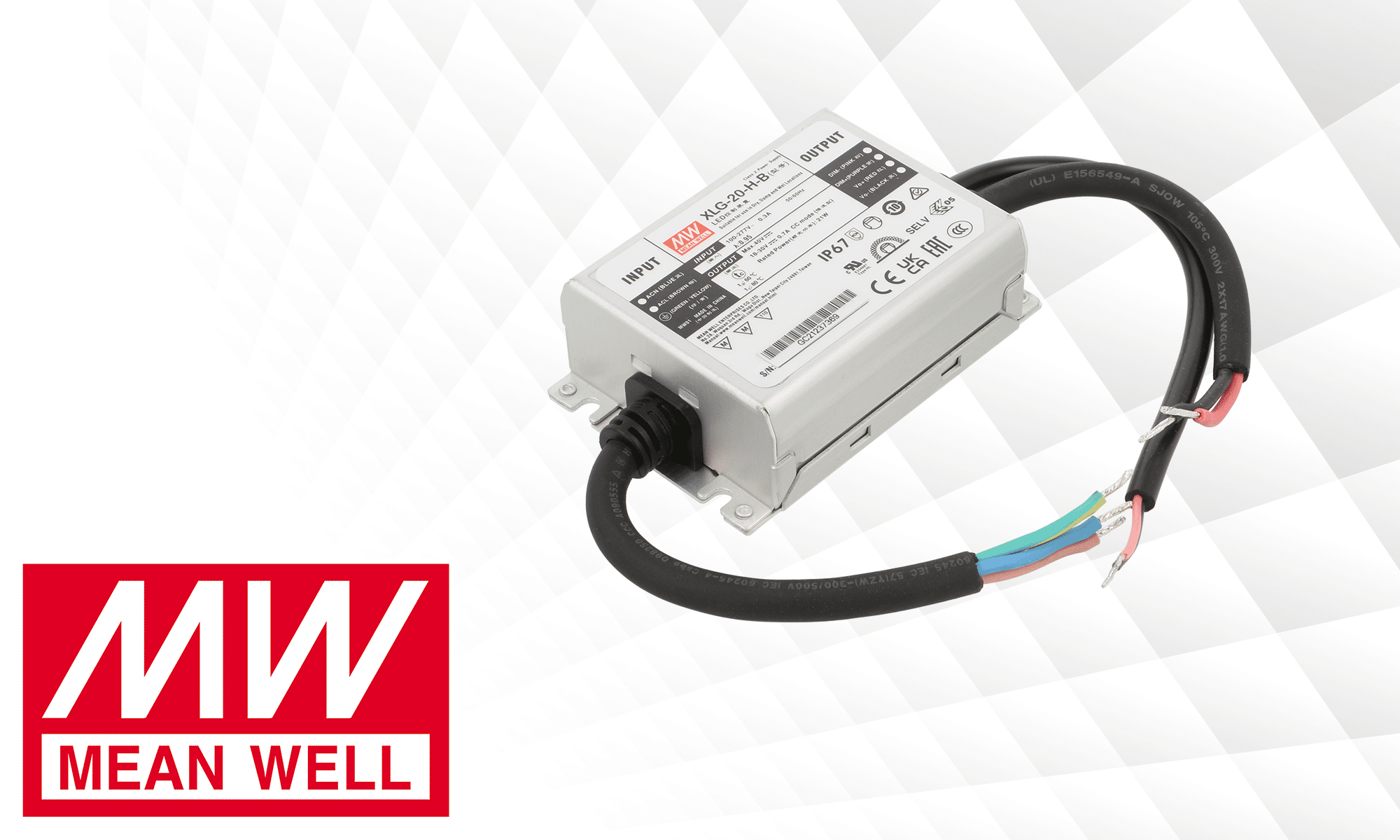 20 W constant current mode LED drivers from Mean Well