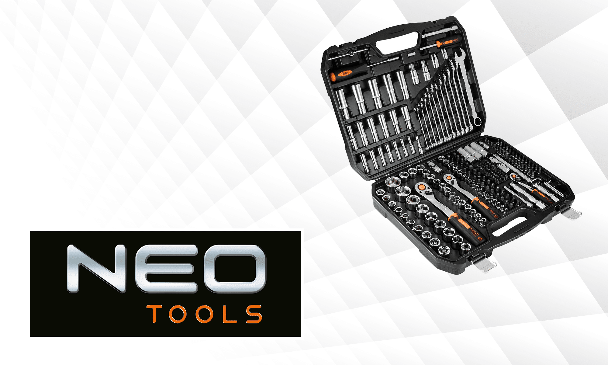 NEO TOOLS raktų komplektai lagaminuose