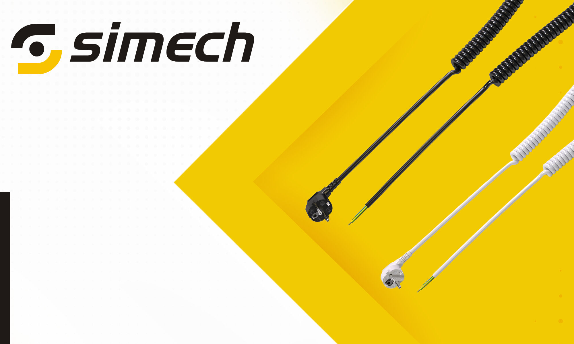 Spiraalvõimsuskaablid UNI-SCHUKO nurgajoodikuga Simech ettevõttelt