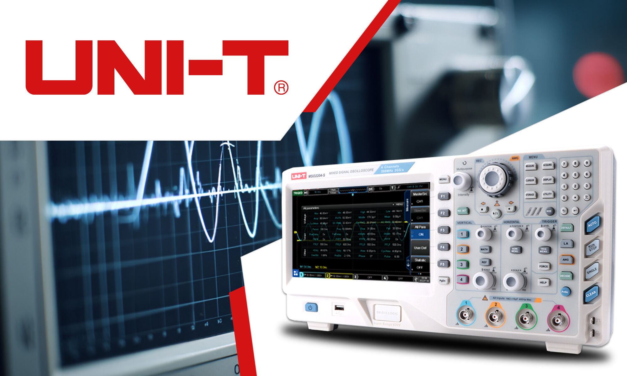 UNI-T oszcilloszkópok sorozat MSO/UPO 2000/3000