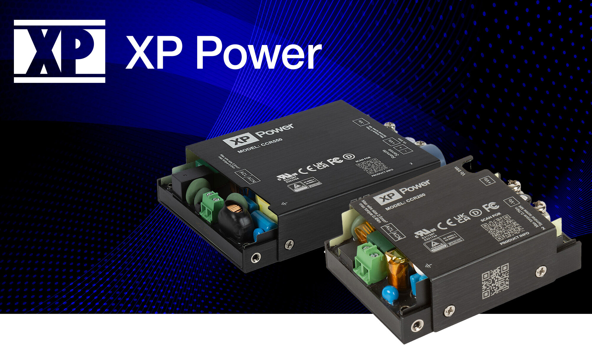 XP Power'i CCR200/300/420/550 seeria sisseehitatavad toiteallikad