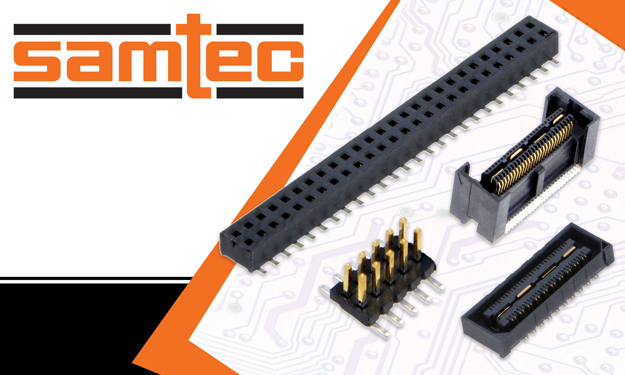 Plugues e soquetes da marca Samtec para conectar placas PCB