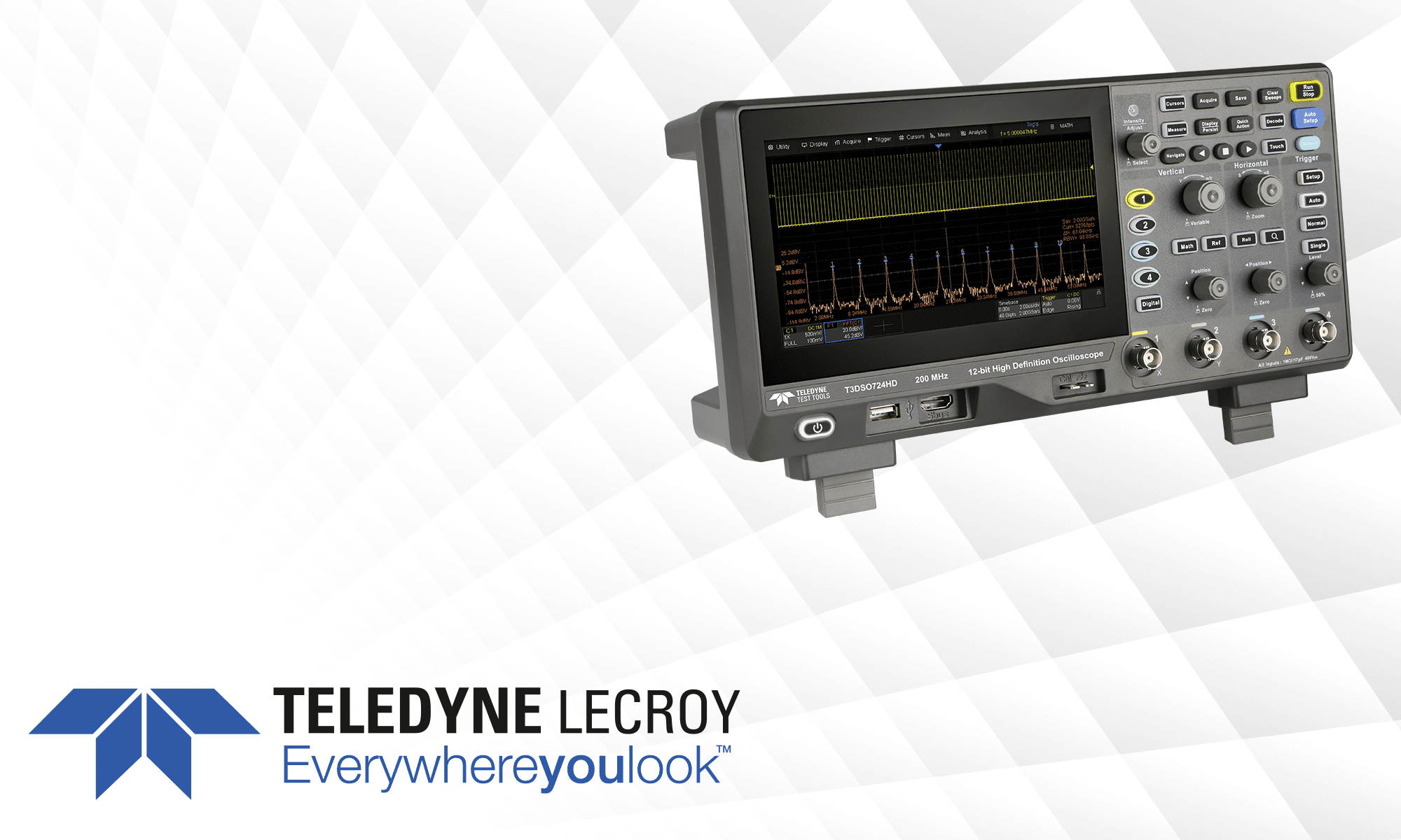 Multifunctional Teledyne oscilloscopes from the T3DSO700HD series