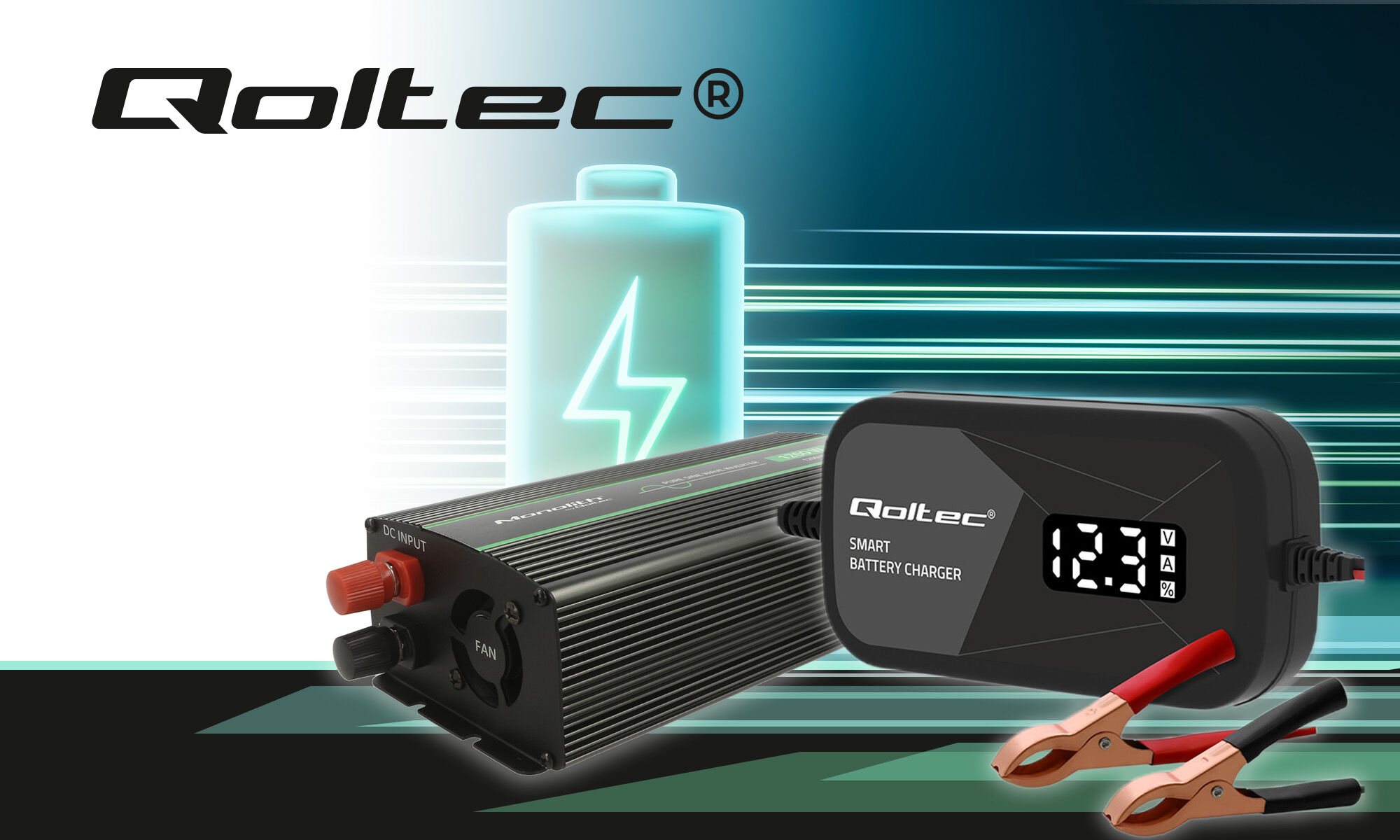 Qoltec power supply and energy management - chargers and converters for demanding applications