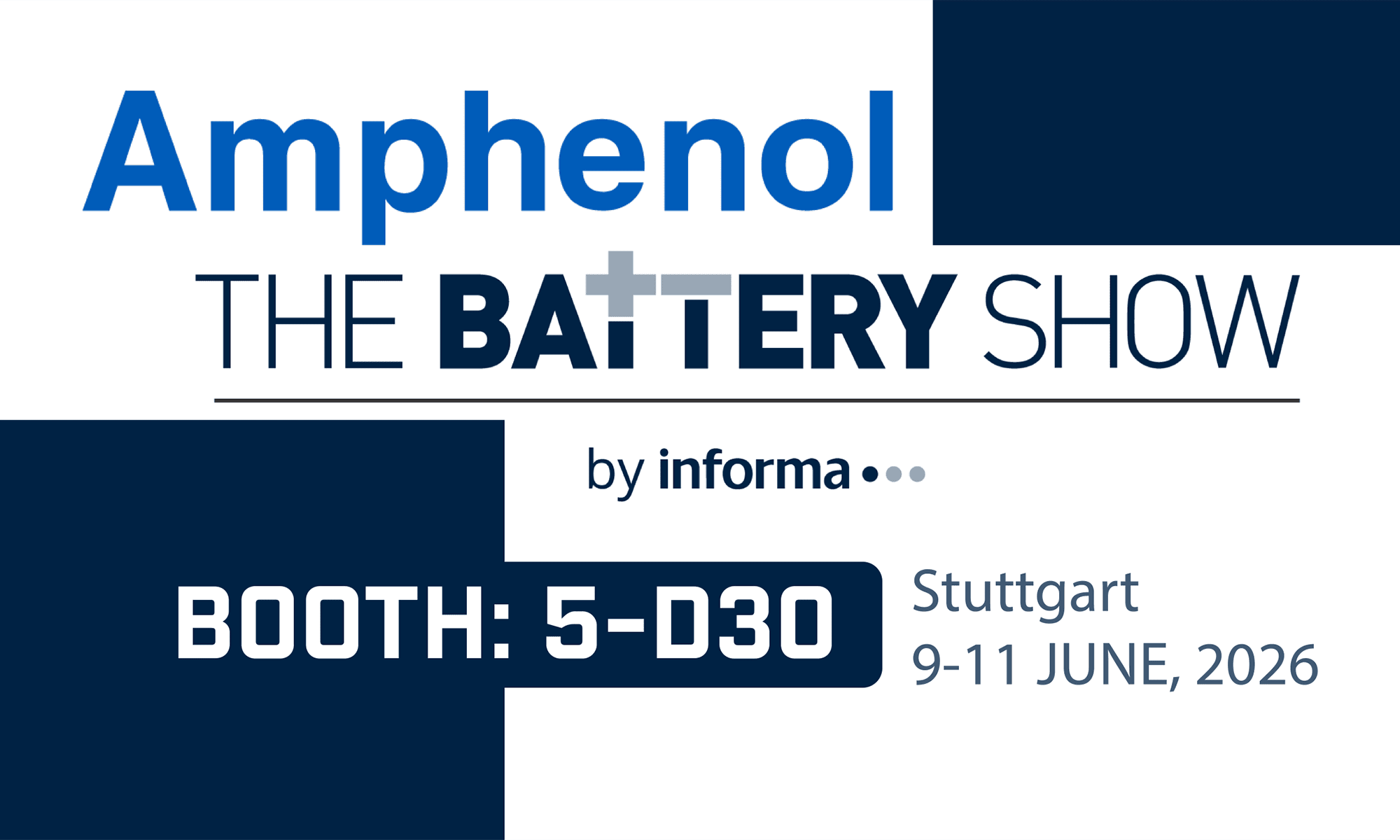 Amphenol will show connectors for e-mobility at The Battery Show Europe