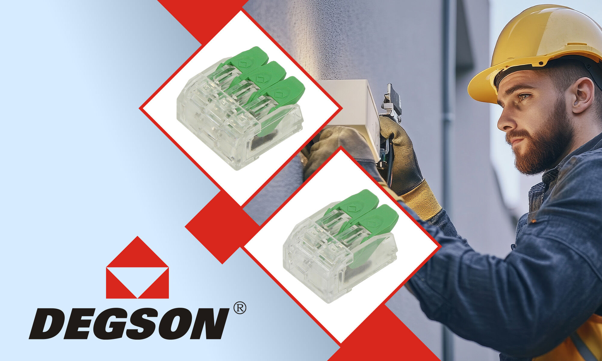 Conectores rápidos Degson DGBSC-SG - conexão rápida e conveniente de cabos elétricos.