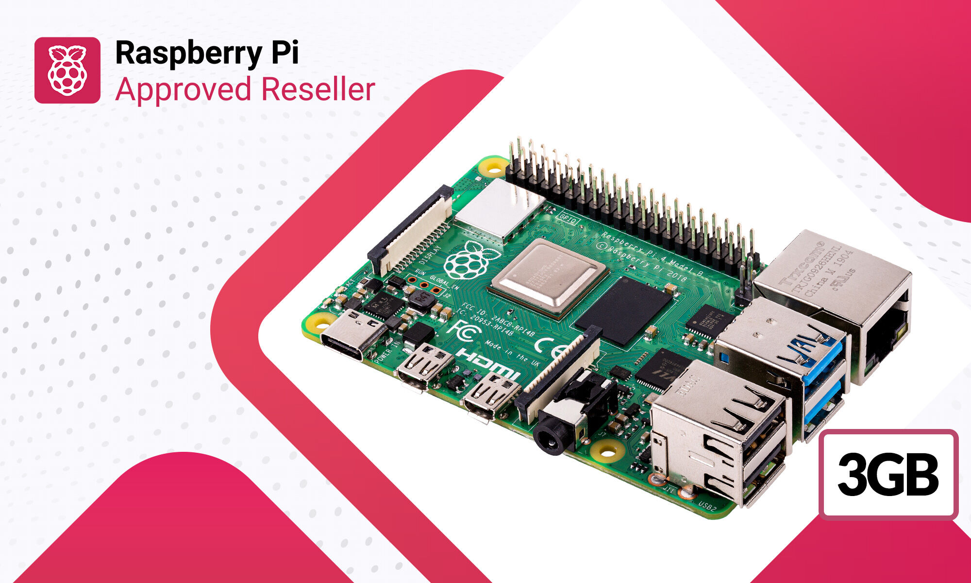Computadora de placa única Raspberry Pi 4B 3GB RAM