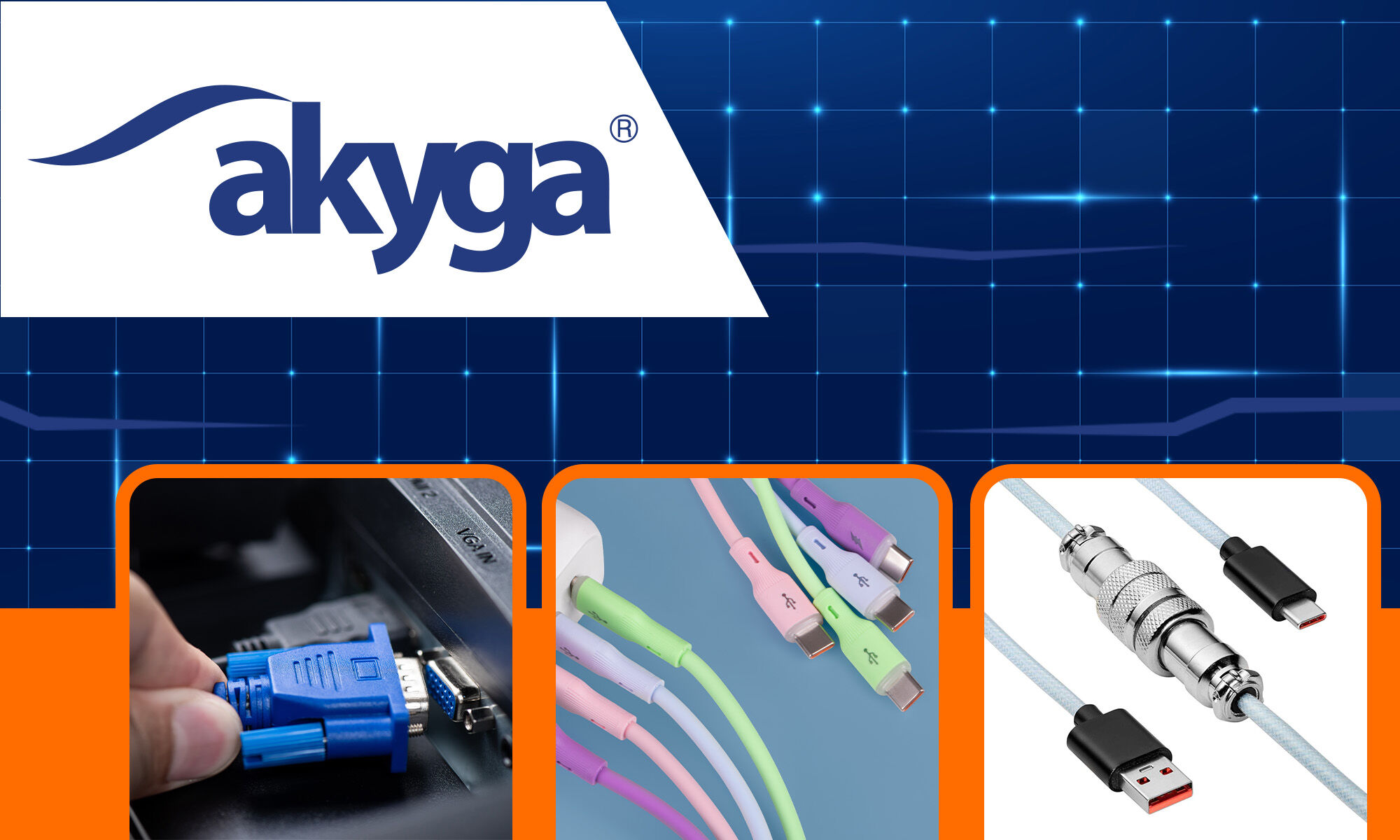 Akyga – plašs elektronikas un barošanas piederumu klāsts