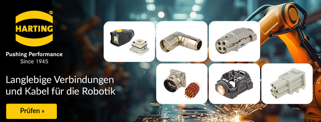 Langlebige Verbindungen und Kabel für die Robotik
