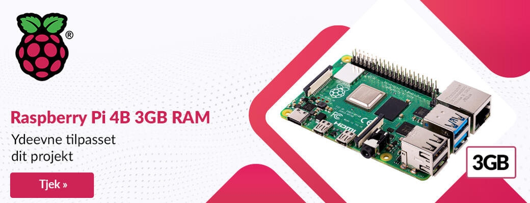 Raspberry Pi 4B 3GB RAM

---

Ydeevne tilpasset dit projekt.