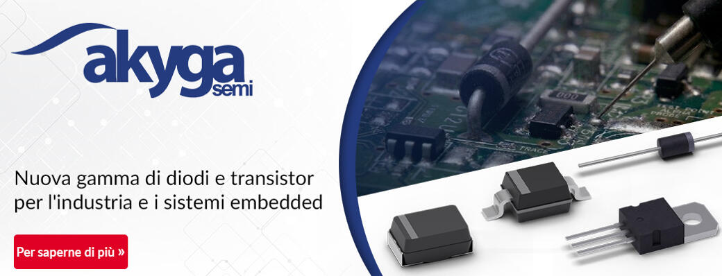 Nuova gamma di diodi e transistor per l'industria e i sistemi embedded